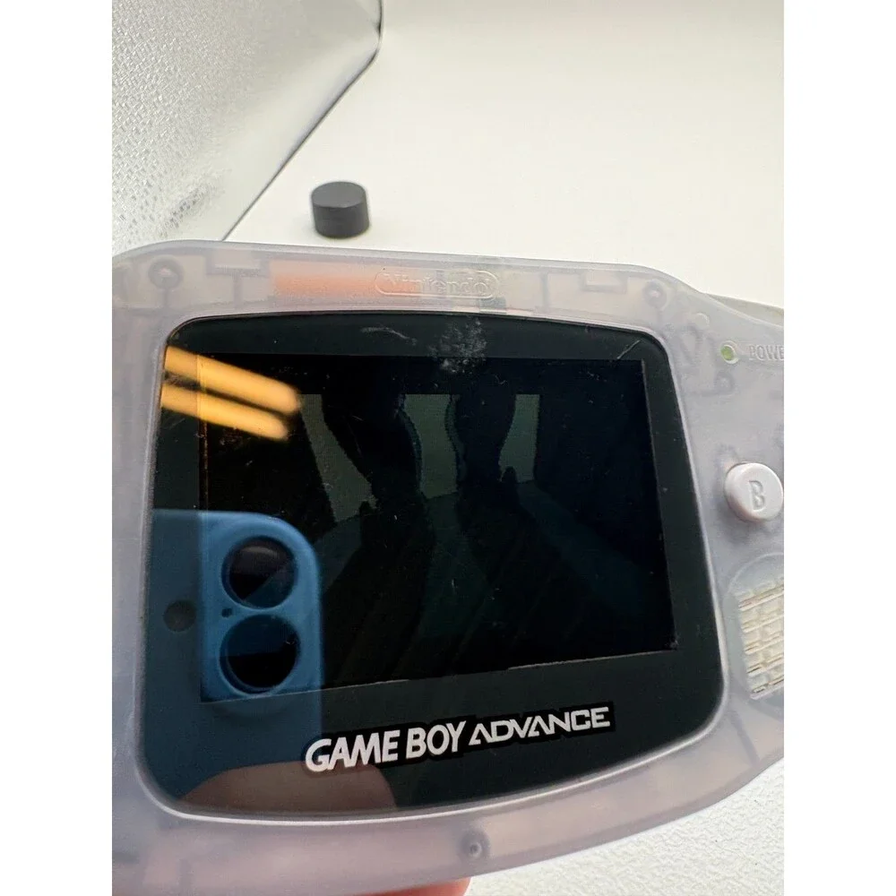 Nintendo Game Boy Advance GBA Clear Glacier Handheld Console Tested & Working